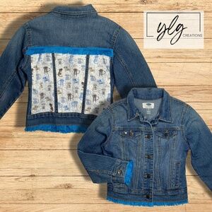 Whimsical Boho Denim Jacket Cat Lovers Storybook Sweet Kitty Charm Girly Style